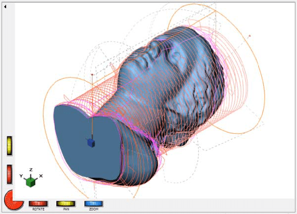 DeskProto Venus Bust with Tool Paths screenshot UNC 581x419