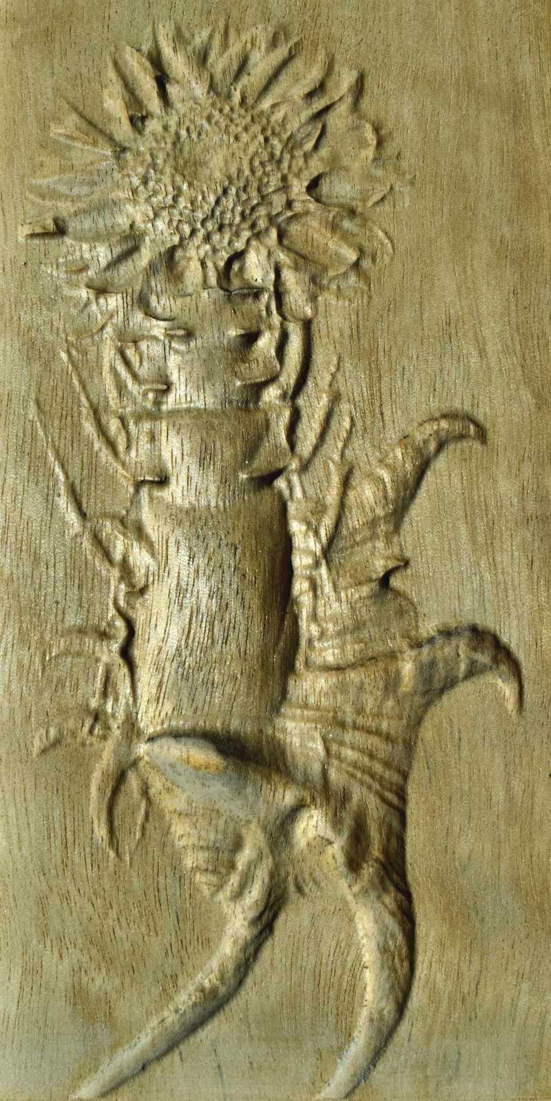 Relief Maker Carved in Wood Using DeskProto CAM Software and a Taig Mill Shell Flower Stag Beetle output from psd UNC 2562x5119